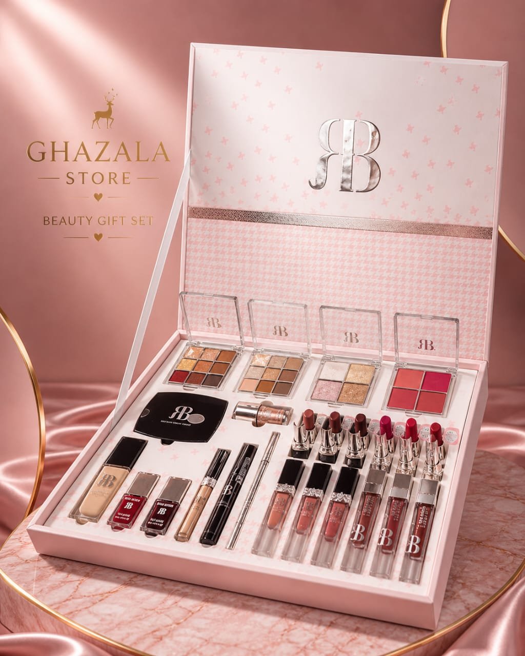 بوكس هدايا المكياج الملكي الشامل من RB-Rose Berry Set (متوفر لدى Ghazala Store)